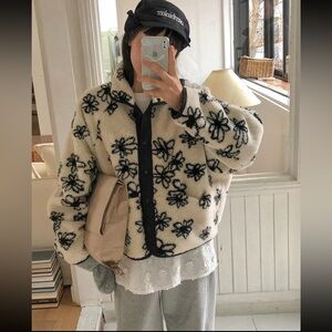 Korean Reversible Floral Patterned Women's Jacket Coat